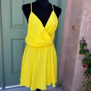 Amanda Uprichard of New York Summer Yellow Silk Flowing Dress - Medium
